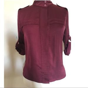 BCBGMaxAzria Burgundy Blouse